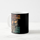 Funny Drummer Art voor mannen Drum Player Percus Koffiemok (Voorkant links)