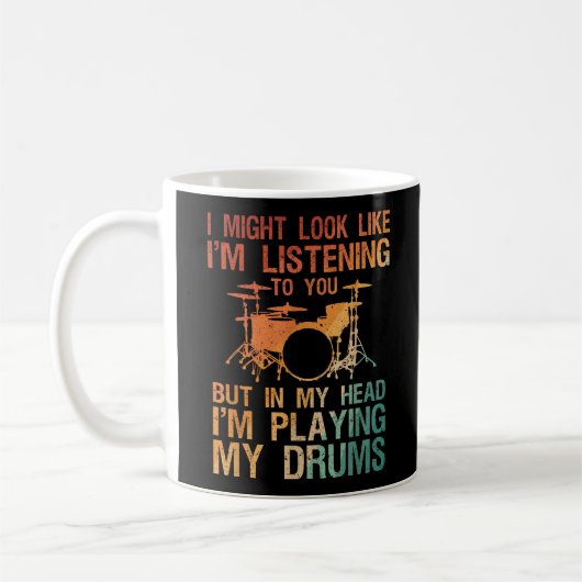 Funny Drummer Art voor mannen Drum Player Percus Koffiemok (Links)