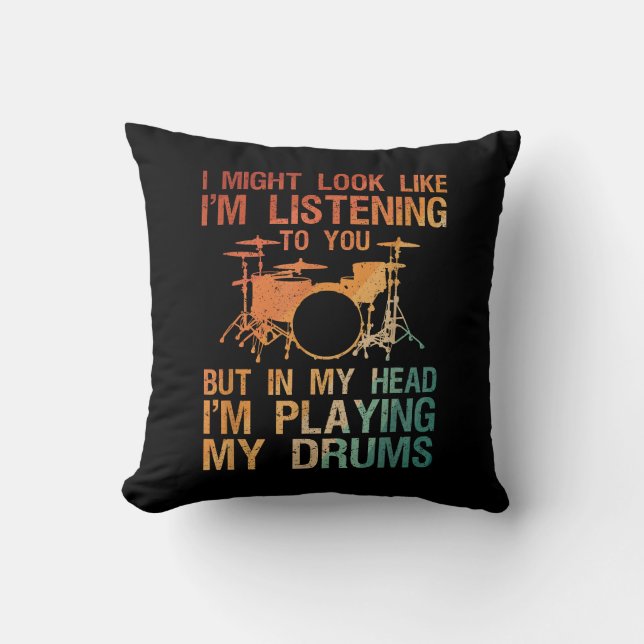 Funny Drummer Art voor mannen Drum Player Percus Kussen (Voorkant)