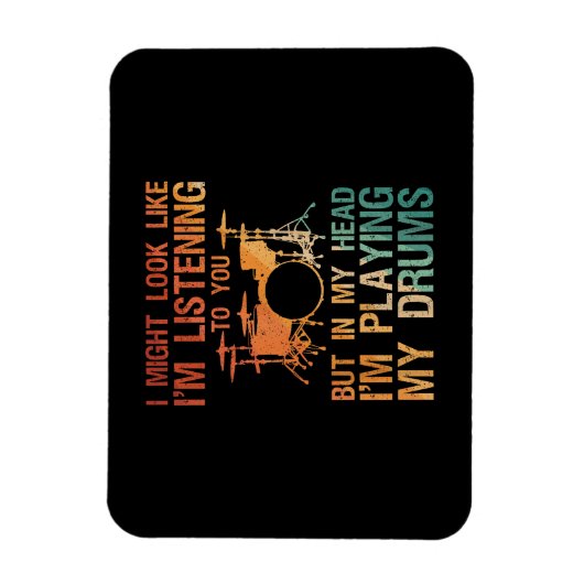 Funny Drummer Art voor mannen Drum Player Percus Magneet (Verticaal)
