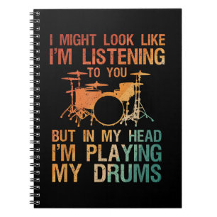 Funny Drummer Art voor mannen Drum Player Percus Notitieboek