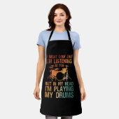 Funny Drummer Art voor mannen Drum Player Percus Schort (Gedragen)