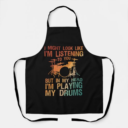 Funny Drummer Art voor mannen Drum Player Percus Schort (Voorkant)