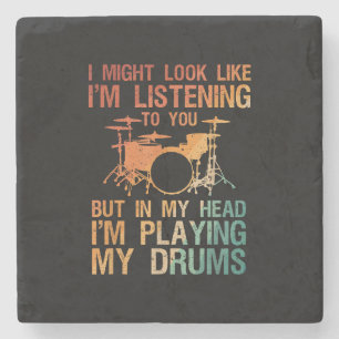 Funny Drummer Art voor mannen Drum Player Percus Stenen Onderzetter
