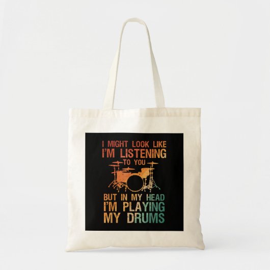 Funny Drummer Art voor mannen Drum Player Percus Tote Bag (Voorkant)