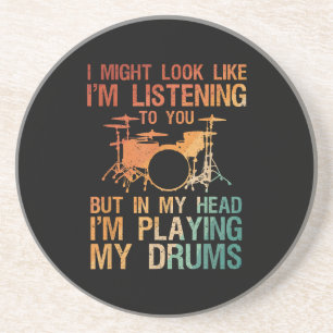 Funny Drummer Art voor mannen Drum Player Percus Zandsteen Onderzetter