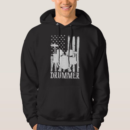 Funny Drummer Art voor mannen drumming drumming Hoodie (Voorkant)