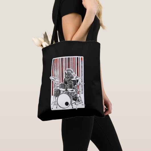 Funny Drummer Beer die Drum Punk Rock Drumming Tote Bag (Dichtbij)
