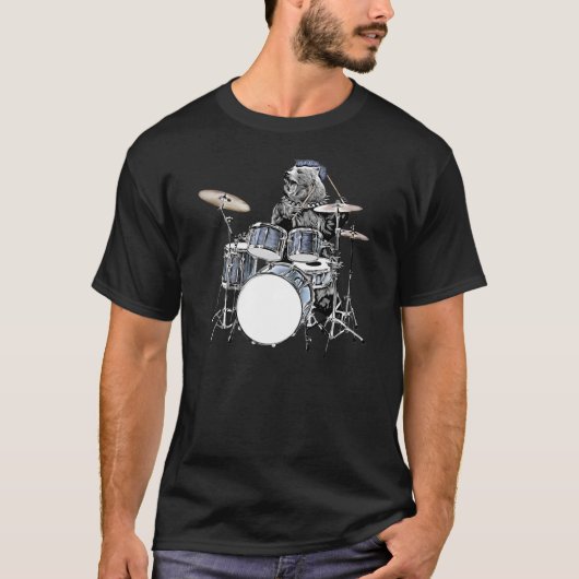Funny Drummer Beer Punk Rock & Roll Drumming Music T-shirt (Voorkant)