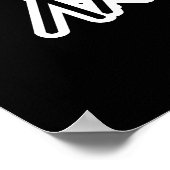 Funny Drummer Cat Pun Dark BG Gesponnen Poster (Hoek)