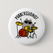 Funny Drummer Cat Pun, Gesponnen Ronde Button 5,7 Cm (Voorkant)