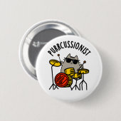 Funny Drummer Cat Pun, Gesponnen Ronde Button 5,7 Cm (Voorkant /achterkant)