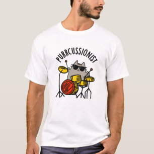 Funny Drummer Cat Pun, Gesponnen T-shirt