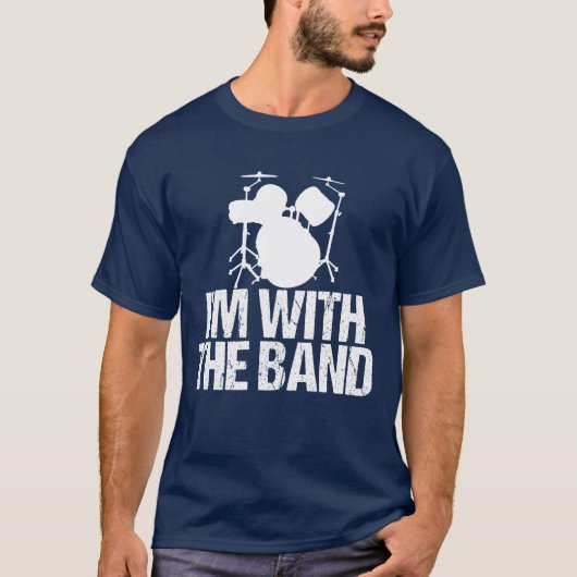 Funny Drummer, ik ben bij de Band Drums T-shirt (Voorkant)