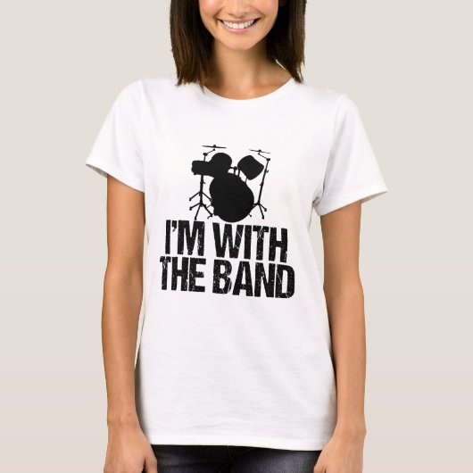 Funny Drummer, ik ben bij de Band Drums T-shirt (Voorkant)