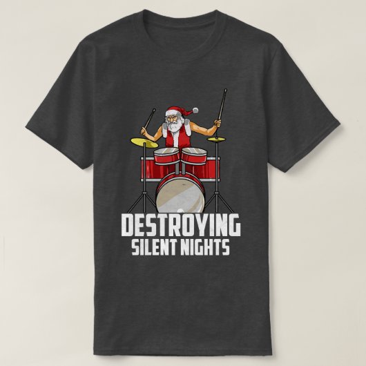 Funny Drummer-kerstdrumset drummelspeler T-shirt (Design voorkant)
