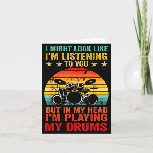 Funny Drummer Men Women Drumline Drumming Musical  Kaart (Voorkant)