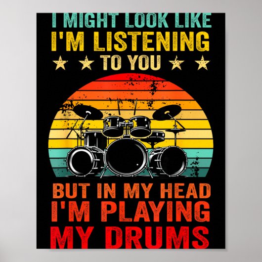 Funny Drummer Men Women Drumline Drumming Musical  Poster (Voorkant)