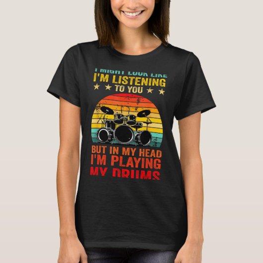 Funny Drummer Men Women Drumline Drumming Musical T-shirt (Voorkant)