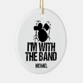 Funny Drummer Monogram Ik ben bij de Band Drums Keramisch Ornament (Rechts)