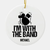 Funny Drummer Monogram Ik ben bij de Band Drums Keramisch Ornament (Voorkant)