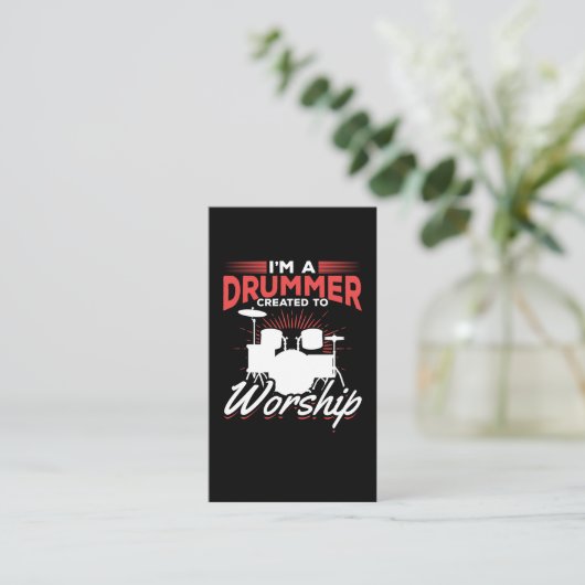 Funny Drummer Quote drumset Visitekaartje (Staand voorkant)