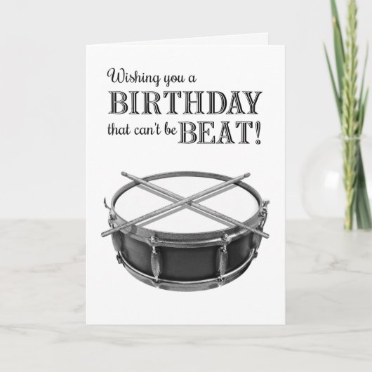 Funny Drummer Rockstar Snare Drum Rocker Birthday Kaart (Voorkant)