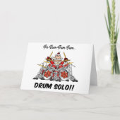 Funny Drummer Santa Musician Rock & Roll Kerstmis Feestdagen Kaart (Voorkant)