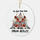 Funny Drummer Santa Rock en Roll-kerstmuzikant Keramisch Ornament (Links)