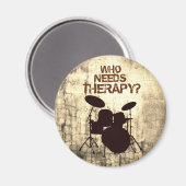 Funny Drummer Therapy Drum Kit Percussion Drumming Magneet (Voorkant / Achterkant)