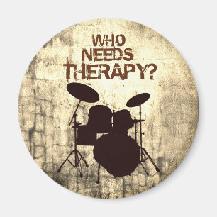 Funny Drummer Therapy Drum Kit Percussion Drumming Magneet