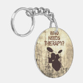 Funny Drummer Therapy Drum Kit Percussion Drumming Sleutelhanger (Voorkant Links)