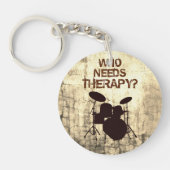 Funny Drummer Therapy Drum Kit Percussion Drumming Sleutelhanger (Voorkant)