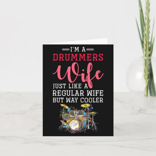 Funny Drummers Wife Valentines Day Gift Drums  Kaart (Voorkant)