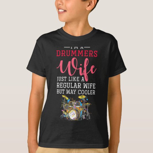Funny Drummers Wife Valentines Day Gift Drums T-shirt (Voorkant)