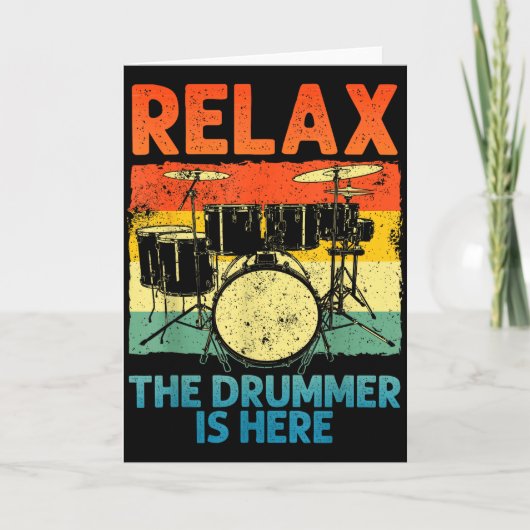 Funny Drumming Art For Men Women Drumline Drum Set Kaart (Voorkant)