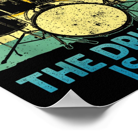 Funny Drumming Art For Men Women Drumline Drum Set Poster (Hoek)