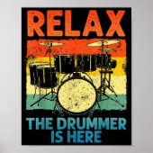 Funny Drumming Art For Men Women Drumline Drum Set Poster (Voorkant)