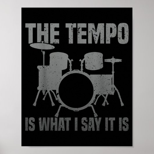 Funny Drumming Art For Men Women Drumline Drum Set Poster (Voorkant)