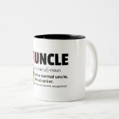 Funny Druncle/oom Definition Tweekleurige Koffiemok (Voorkant rechts)