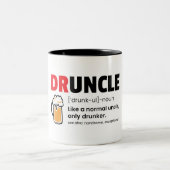 Funny Druncle/oom Definition Tweekleurige Koffiemok (Center)