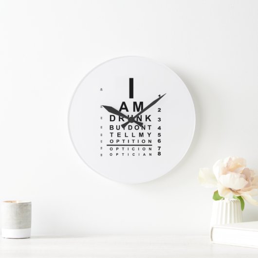 Funny drunk eye chart grote klok (Huis)
