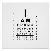 Funny drunk eye chart perfect poster (Voorkant)