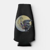 Funny Drunk Halloween Full Moon Bat Flesjeskoeler (Voorkant)