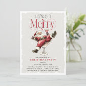 Funny Drunk Santa 'Let's Get Merry Christmas Party Kaart (Staand voorkant)