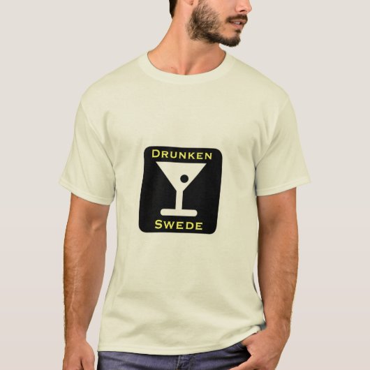 Funny Drunken Swede Scandinavian Drink T-shirt (Voorkant)