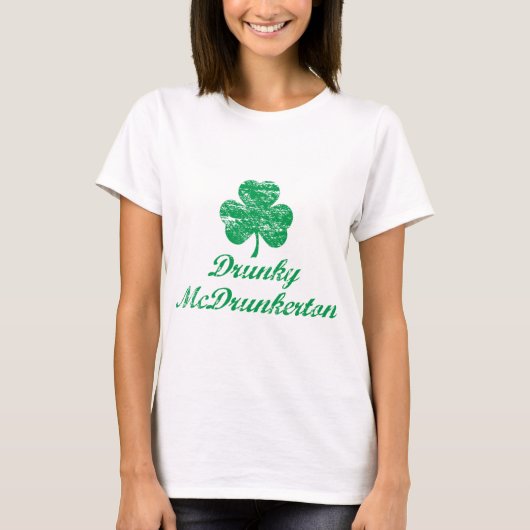 Funny Drunky McDrunkerton St Patrick's Day T-shirt (Voorkant)