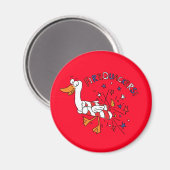 Funny Duck 4 juli Kinder Cute Magneet (Voorkant / Achterkant)