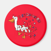 Funny Duck 4 juli Kinder Cute Magneet (Voorkant)
