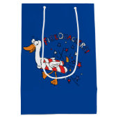 Funny Duck 4 juli Kinder Cute Medium Cadeauzakje (Achterkant)